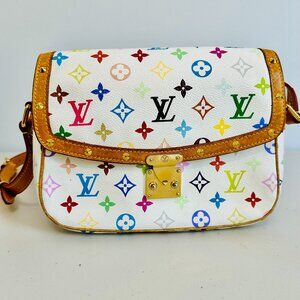 LOUIS VUITTON MURAKAMI  STUDDED MULTICOLOR SIGNATURE MONO SOLONGE CROSSBODY BAG